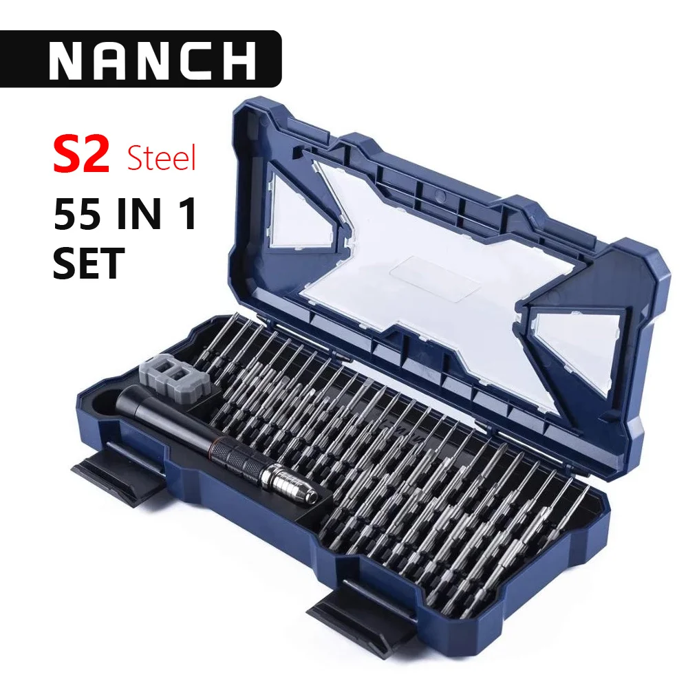 

Nanch Magnetic Screwdriver Tool kit-56 in 1 Ultimate Pro Tech Repair Precision Bits Phones Set for Laptop PC pinzas electronics