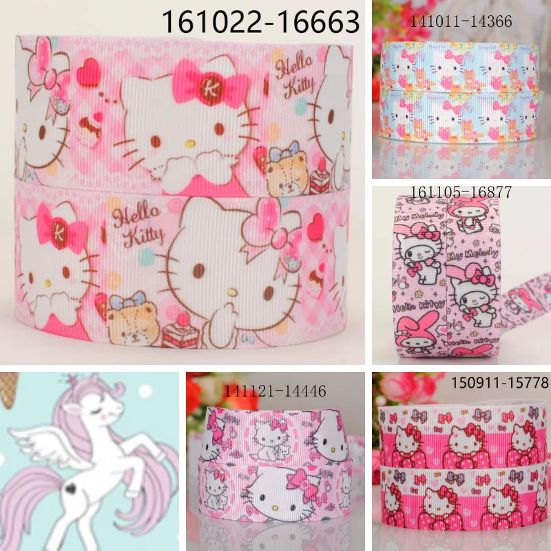 

10 ярдов корсажные ленты Sanrio Hello Kitty Melody мультфильм «сделай сам» подарки упаковка банты крафт для девочек лента для волос рулон швейная ткань