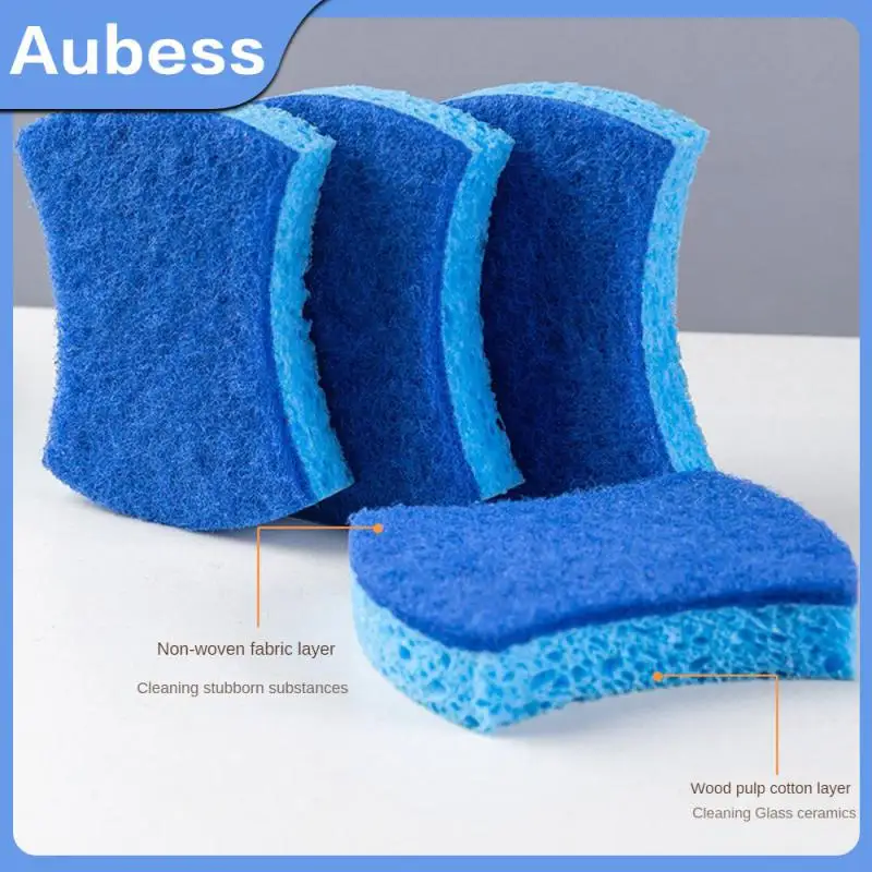 

Wood Pulp Cotton.wood Pulp Cotton Cleaning Sponge Waist-shaped Brush Pot Sponge 2-layer Kitchen Sponge Dishwashing Sponge