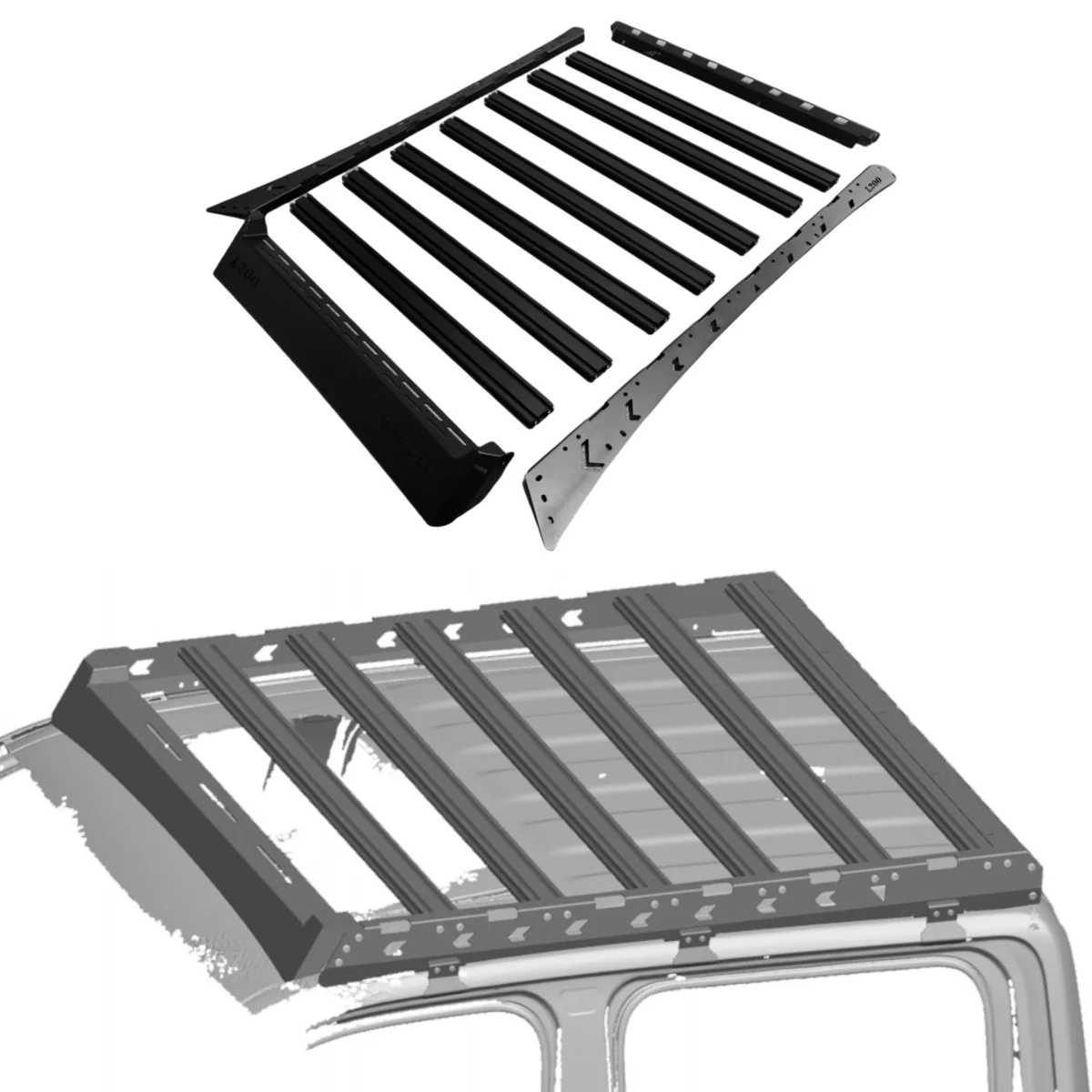 Фото CAR ROOF RACK АВТОМОБИЛЬНАЯ Платформа на крышу из алюминиевого сплава Корзина на крышу Плоская платформа для L200 Triton 2015-2023 на заказ №1