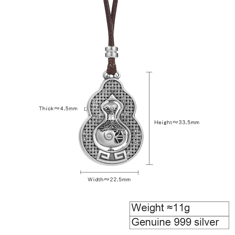 Подвеска Тыква ZABRA из чистого серебра 999 пробы для мужчин и женщин поворотная