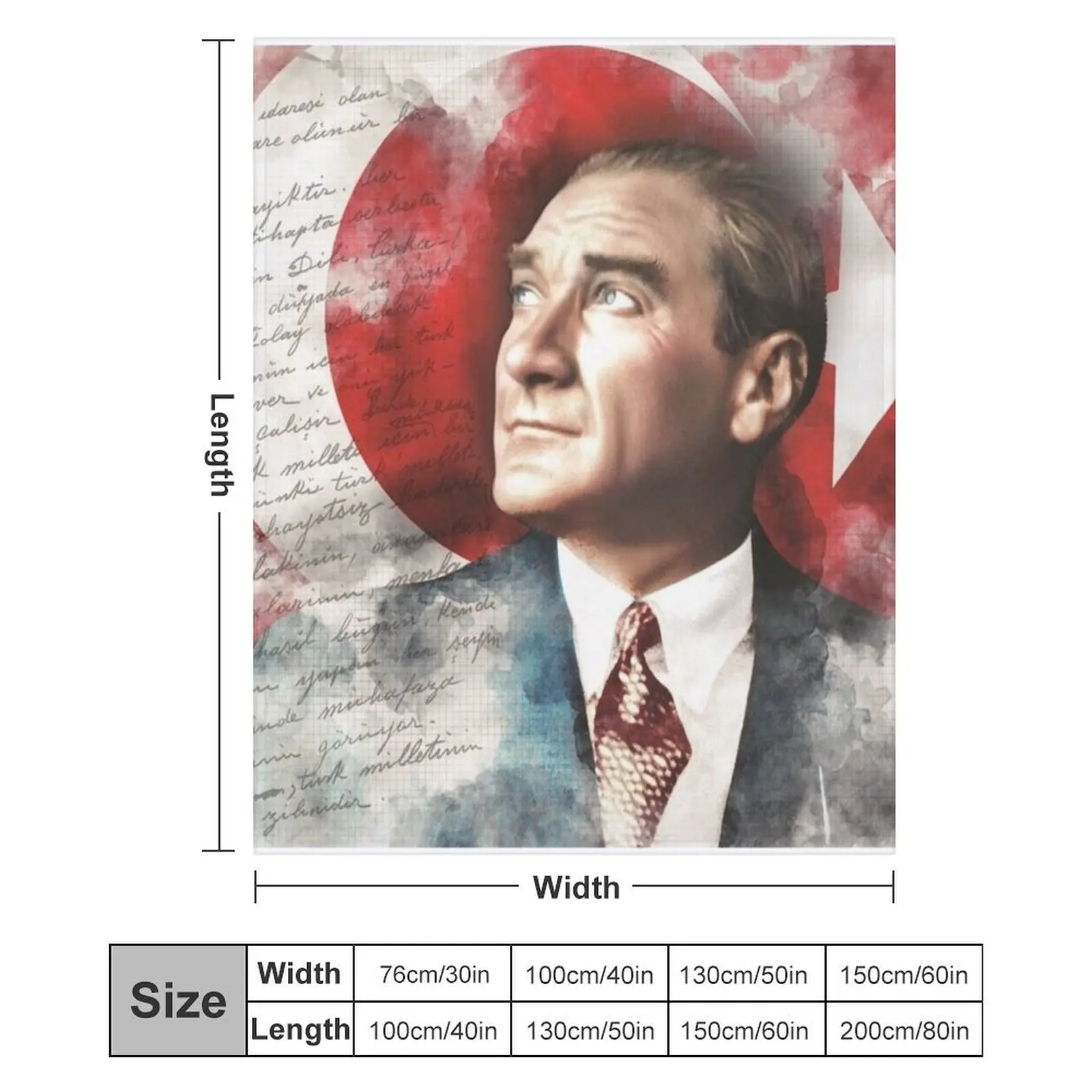 Одеяло с турецким флагом Ататюрка