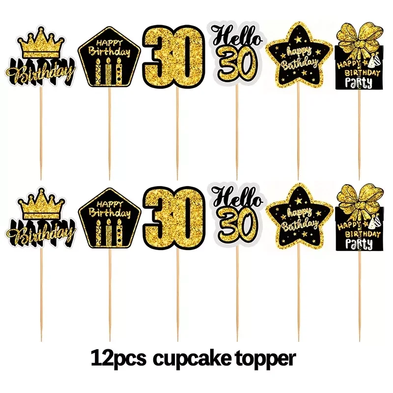 

40 50 60 Years Old Cake Topper Happy Birthday Party Decoration Adult Anniversary 30th 40th 50th 60th Birthday Cake Decoration