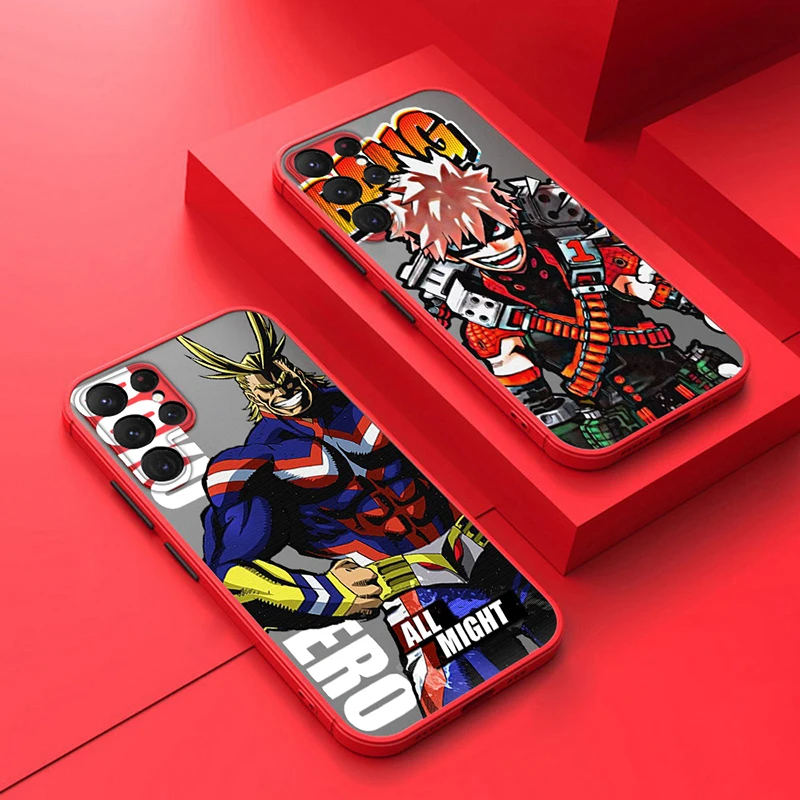 

Anime My Hero Academia Cover For Samsung S23 S22 S21 Ultra S20 FE S10E Lite Plus Frosted Translucent Matte Phone Case