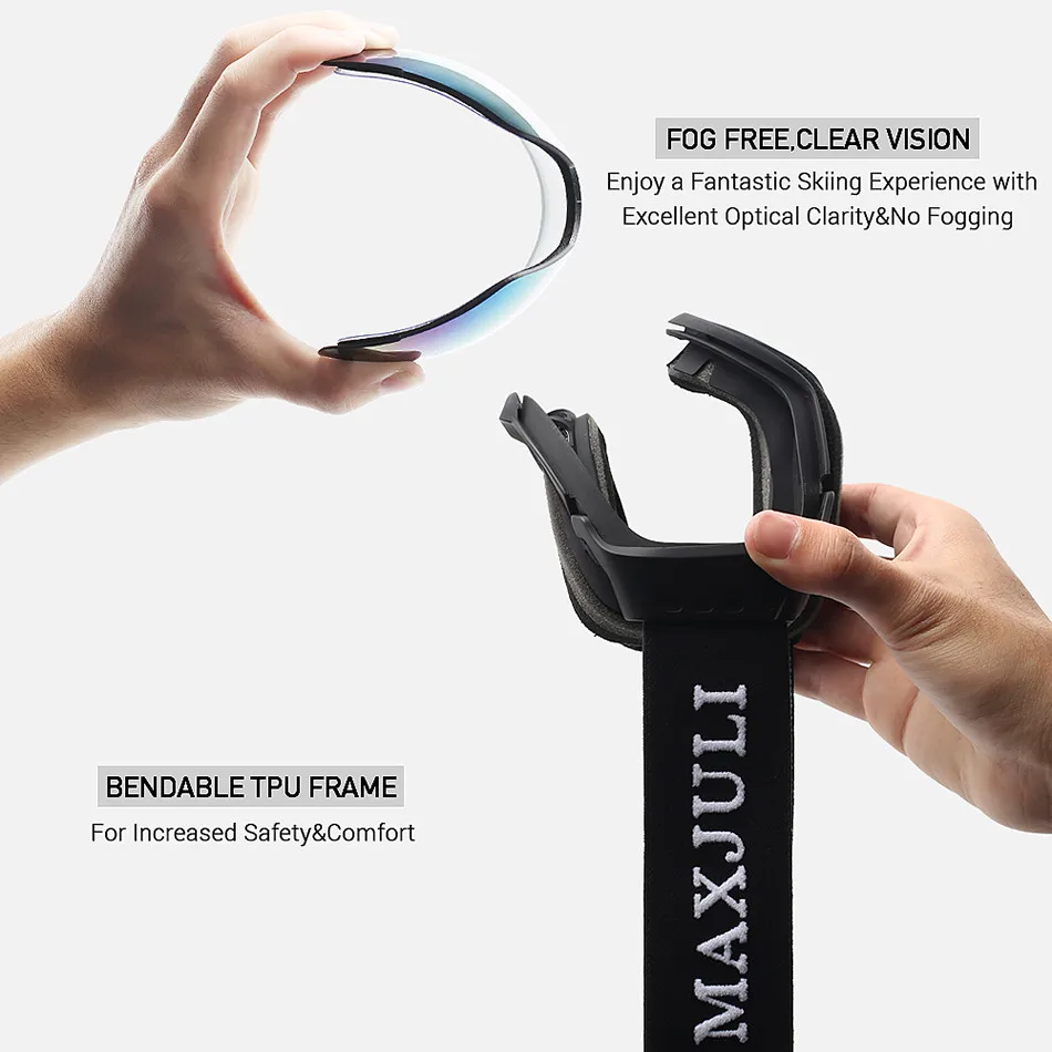 Сферические очки для снега лыжные OTG двухслойные M4 катания на сноуборде