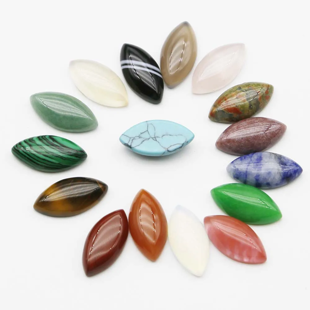 Natural Stone Crystal Agate Eye of Horus Rings Face CAB CABOCHON Horse Eyes Beads Reiki Jewelry Accessories Gift Wholesale 50Pcs