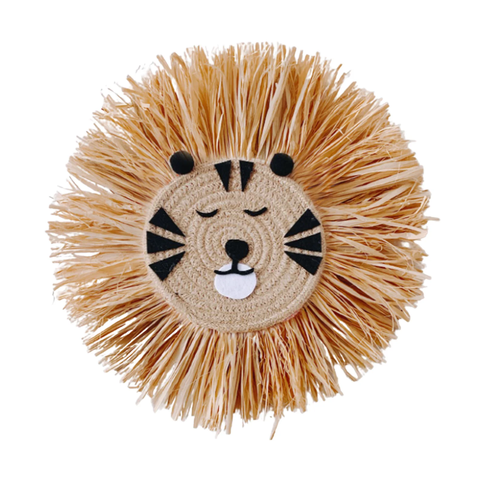 

Настенные подвески в стиле бохо, декоративное Плетеное украшение в виде мультяшных животных, в форме тигра и Льва ручной работы, подарок на ...