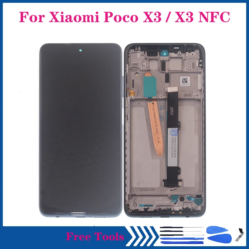 

6.67'' Original For Xiaomi Poco X3 NFC M2007J20CG LCD Display Touch Screen Digitizer Assembly For Poco X3 Screen With Frame