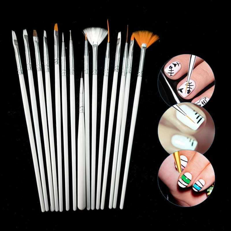 

Nail Art Brush Design Tips Decoration Painting Drawing Carving Dotting Pen Liner Acrylic Gel UV Polish Manicure Brushes