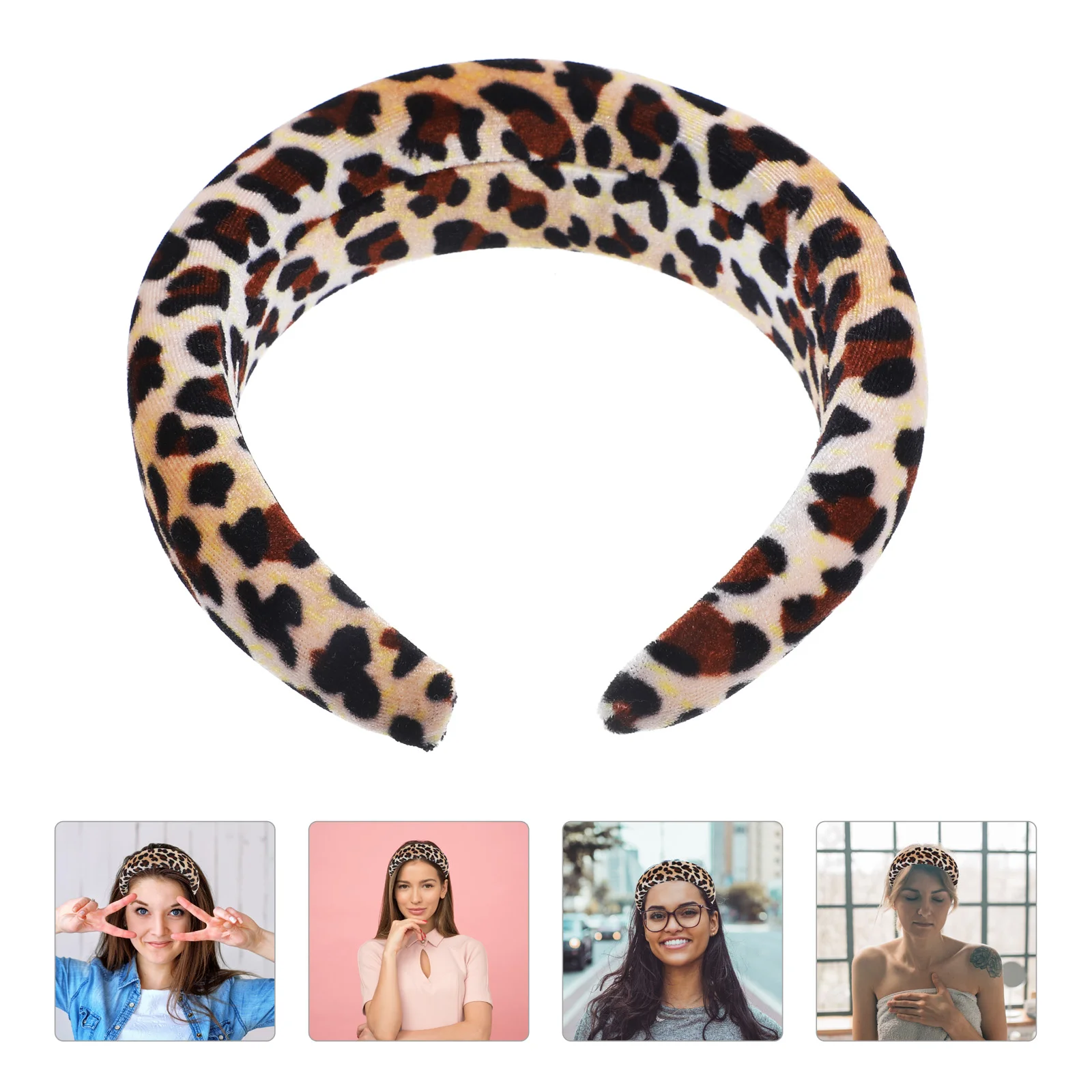 

Leopard Printing Headband Makeup Spongessss Party Headpiece Women Hair Accessory