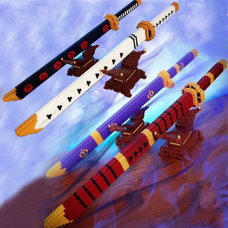 Фото Строительные блоки Linkgo Sword Demon Slayer Roronoa Zoro Sandai Kitetsu DIY собранный алмазный соединитель мини-кирпичная фигурка игрушки №1