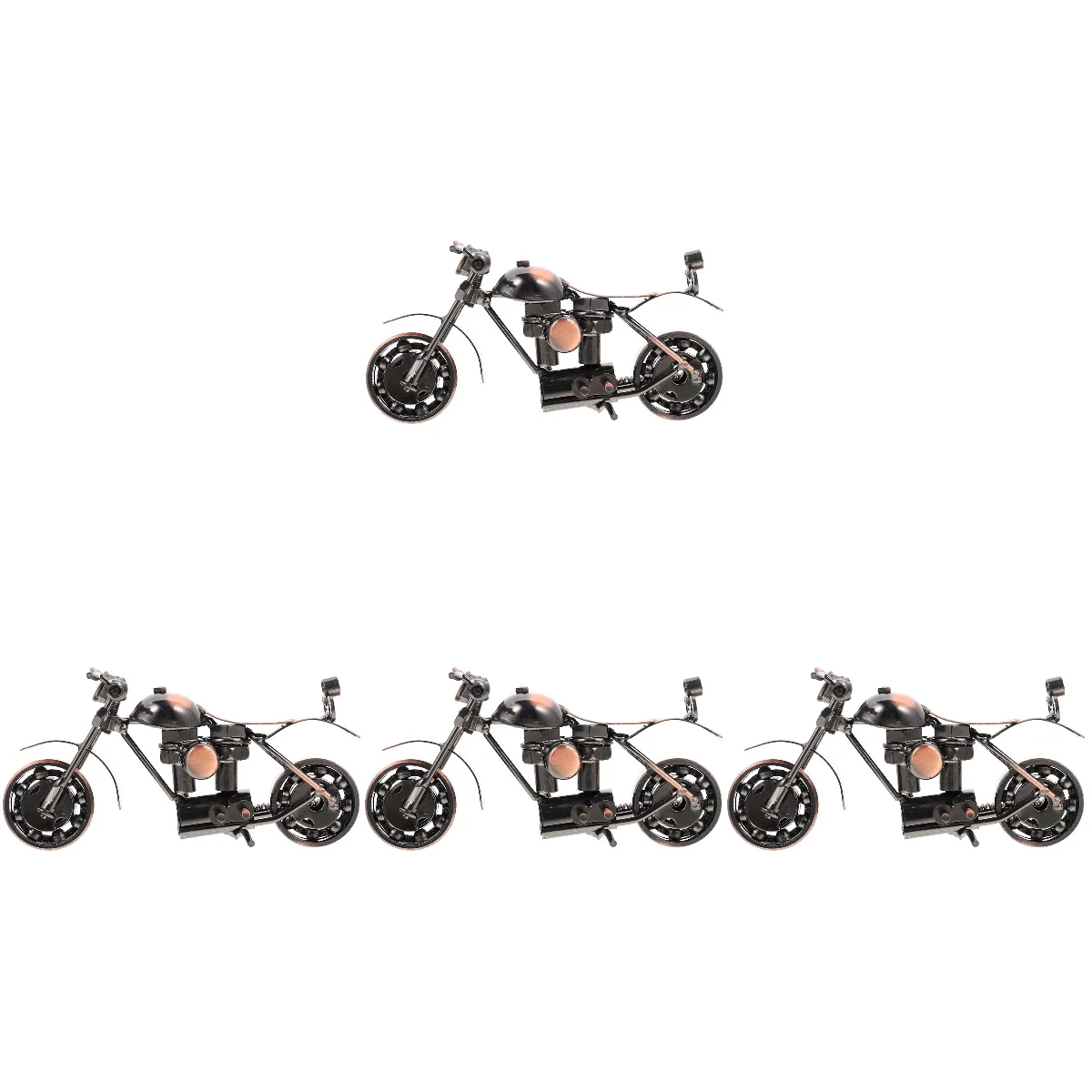 

4pcs Iron Motorcycle Decoration Retro Style Home Ornament Metal Art Decoration