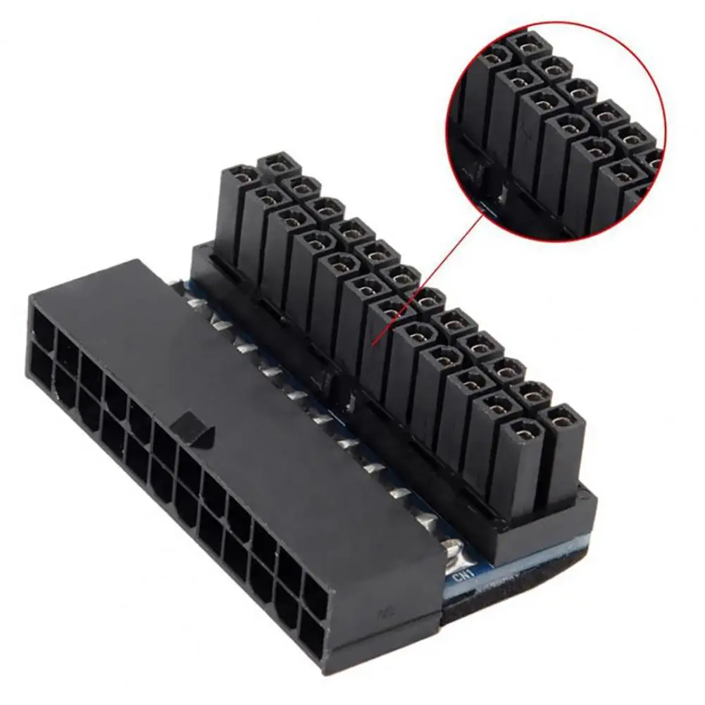 

Stable Motherboard Power Adapter Compact Reliable Black for Home 24 Pin Connector 90 Degree Angled for Home