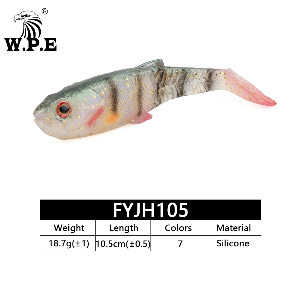 W. P.e Мягкая приманка 3 Φ 105 мм 18 7 г искусственная для ловли окуня рыбалки
