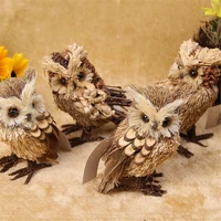 tilted head bird imitation animal model easter owl toys hanging piece grass home decor gift to relatives and friends ornaments