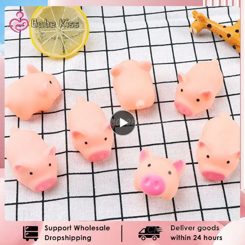 

1~40PCS Cute Pet Toy Cute Pink Pig Squeeze Squeaky Chew Interactive Games Training Funny Toy Soft Rubber Mini Dog Toy Pet