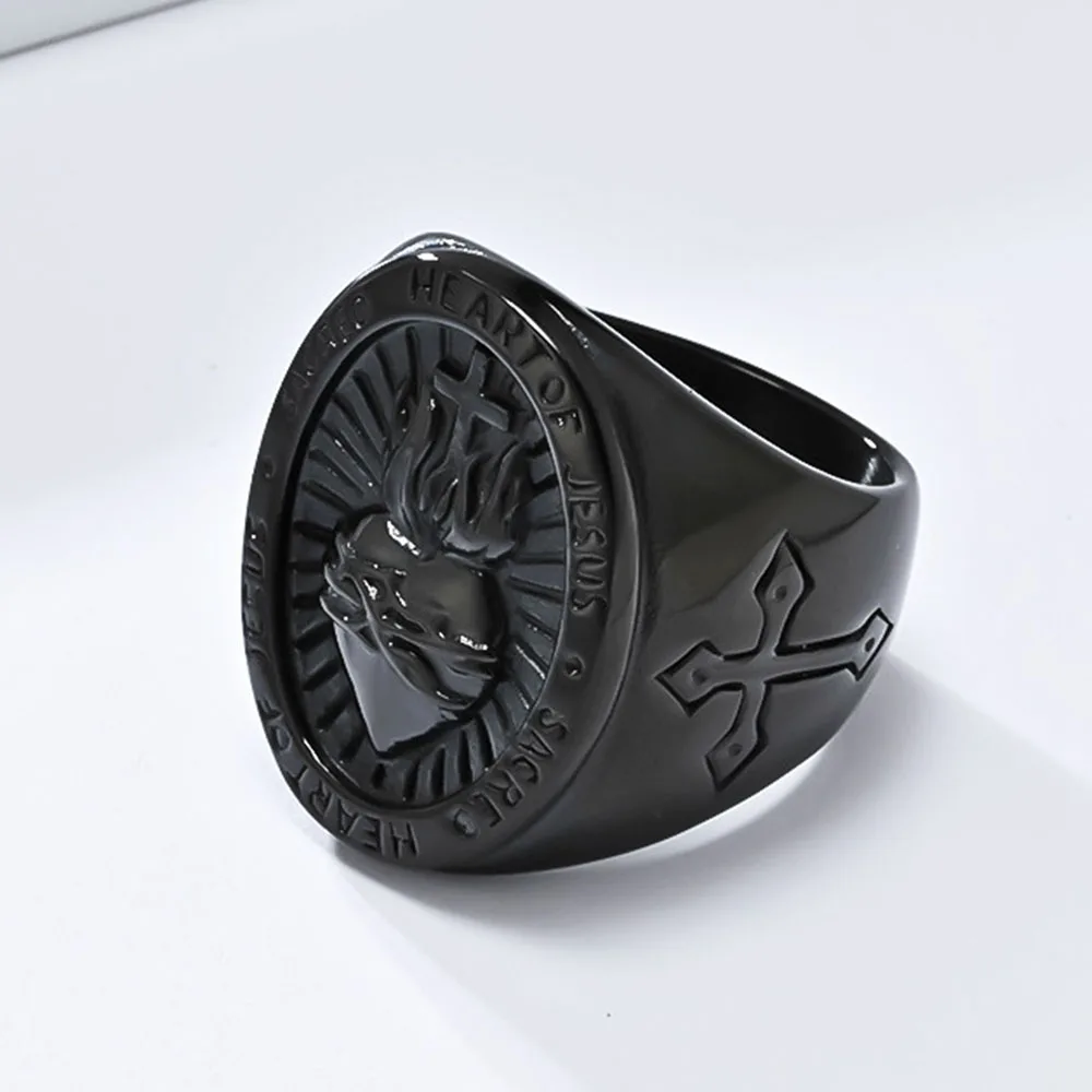 Европейский и американский литературный ретро титановый стальной крест кольцо