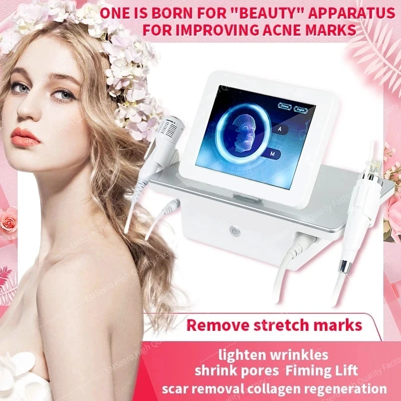 RF Fractional Microneedle Machine with Cold Hammer RF Radio Frequency Skin Tightening Acne Scars Stretch Marks Removal For Salon enlarge