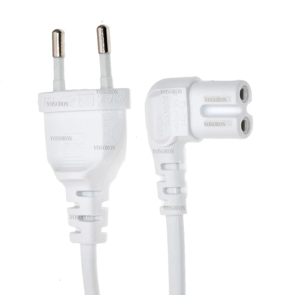 

Белый Европейский удлинитель с 2 зубцами на IEC320 C7, 8 углов, адаптер питания, удлинитель, шнур для Samsung, Philips, Sony, LED TV