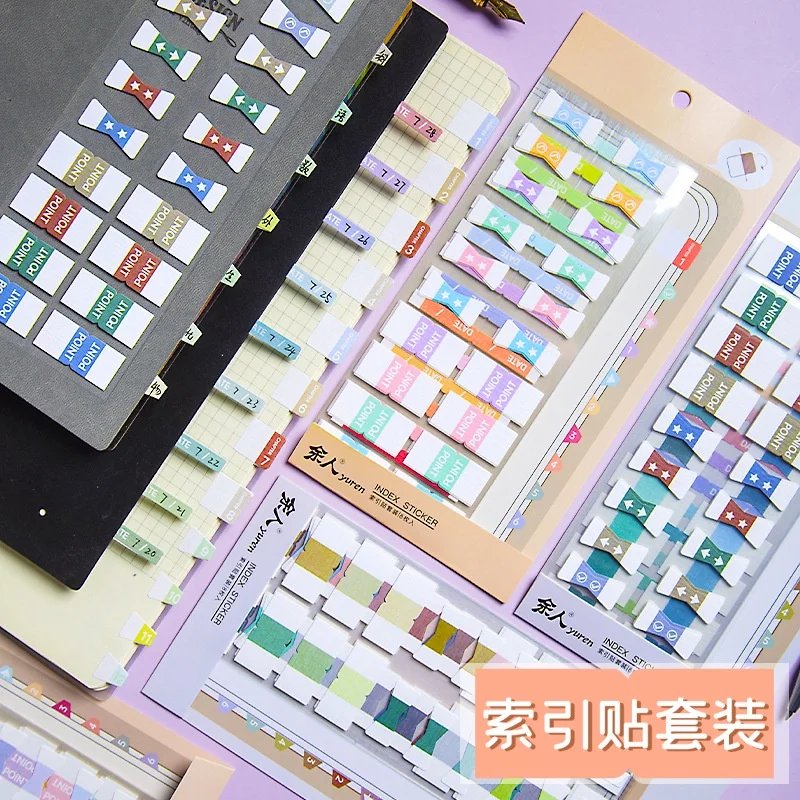 

Macaron retro color series index stickers small fresh and practical memo message note label instruction sticker 2 styles