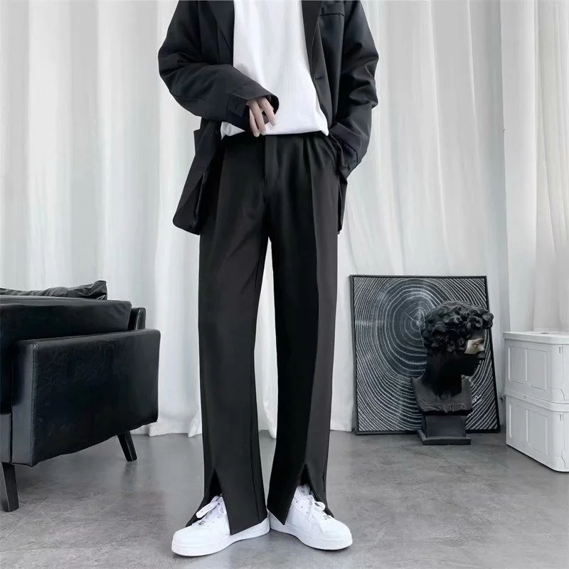 

Брюки мужские деловые, свободные офисные Костюмные брюки в Корейском стиле, строгие прямые штаны, черные, весна-лето