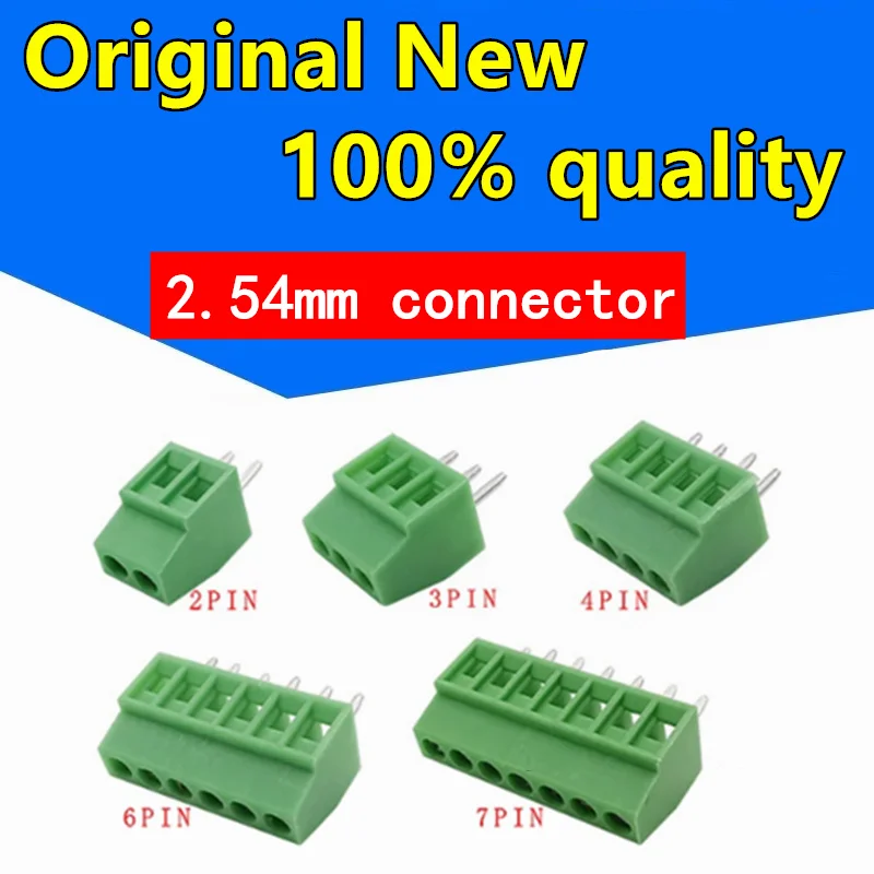 

2.54mm/0.1 "conector terminal 2p 3p 4p 5p 6p 7p 8p 9p 10p 12p 16pin terminais 150v 6a do parafuso do pwb do passo para o cabo 26