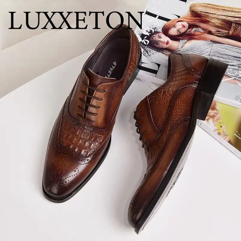Men Flat Shoes Business Leather  Formal Casual Low Top     Solid Color Nonslip    The New