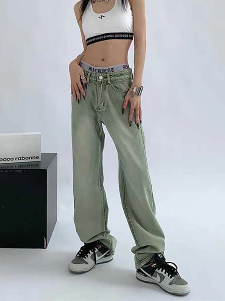 Women's Baggy Jeans Fashion Design Streetwear High Waist Cargo Pants for Women Autumn Vintage Cyber Y2K Clothes Female Clothing