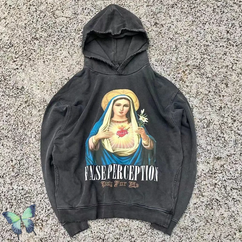 

Wash Do Old False Perception Madonna Love Print Cut Rotten Washed Old Vintage High Street Hoodie Sweatshirts