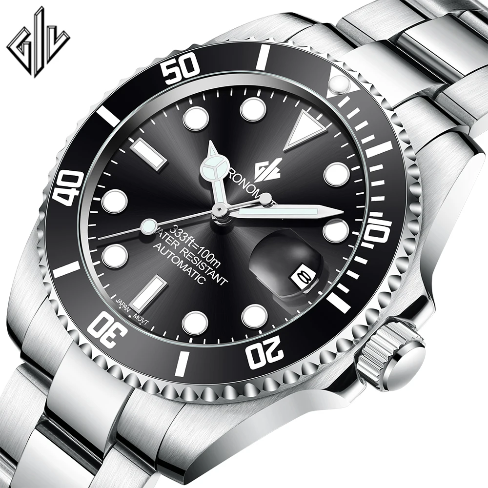 

2020 Japan Mechanical Movement watch men 100M waterproof Automatic watch Ceramics Sport Sapphire Relogio Masculino