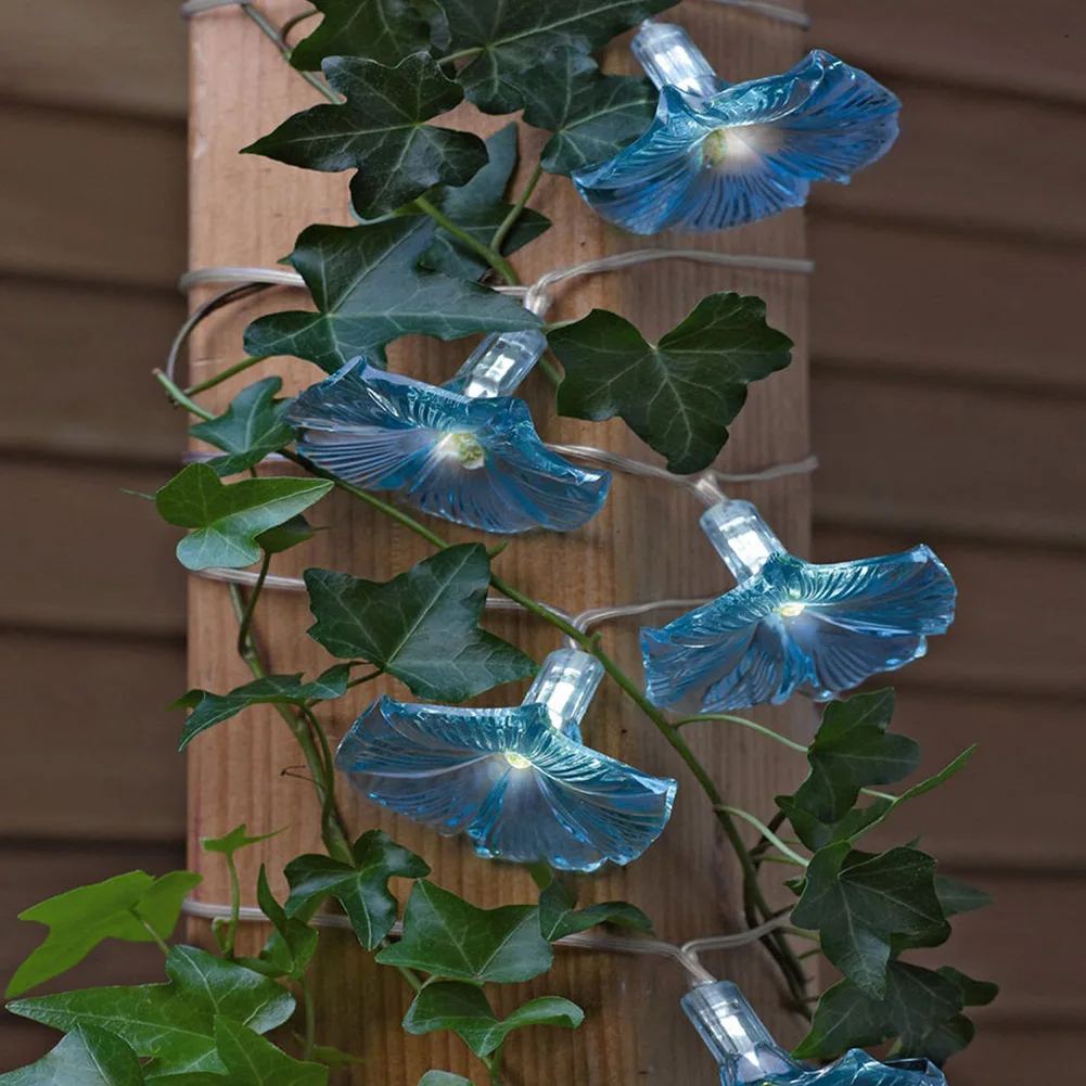 

Solar Powered String Light 10LED Morning Glory Flower Fairy Home Outdoor Garden Backyard Lawn Decorative Lamp