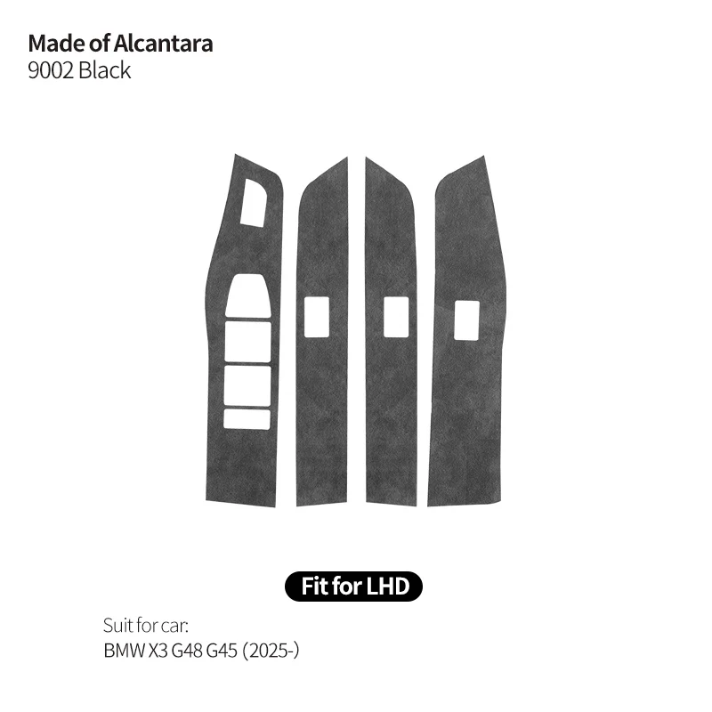 

Для BMW X3 G48 G45 (2025-) Автомобильный переключатель стеклоподъемника, панель, накладка на рамку, наклейка, тюнинг, изготовленная из алькантары, аксессуары для интерьера