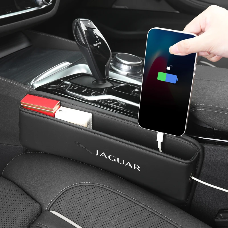 

Car Seat Gap Filler Organizer Leather Car Seat Crevice Storage Car Accessories for Jaguar XF XJ XFR XKR S-Type F-Type X-Type