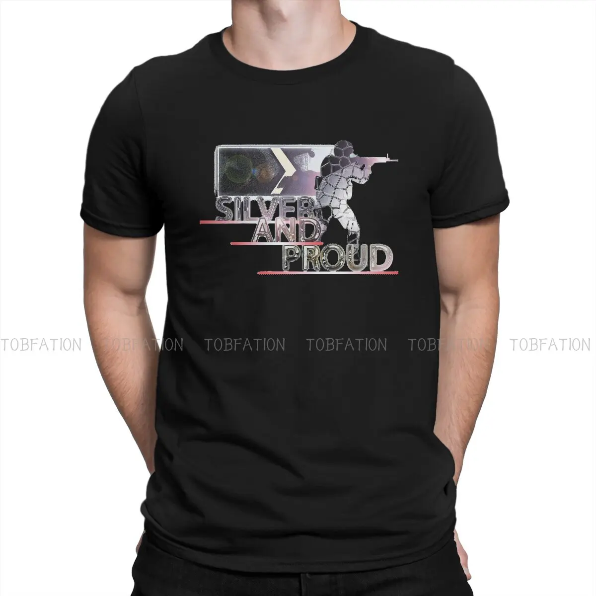 CS Go Серебряный и гордый стиль футболка серия Counter Strike Shooter высшее качество хип-хоп