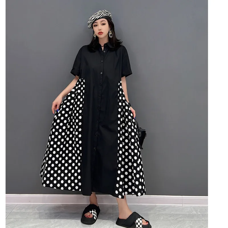 

Платье-поло средней длины с коротким рукавом и воротником-поло