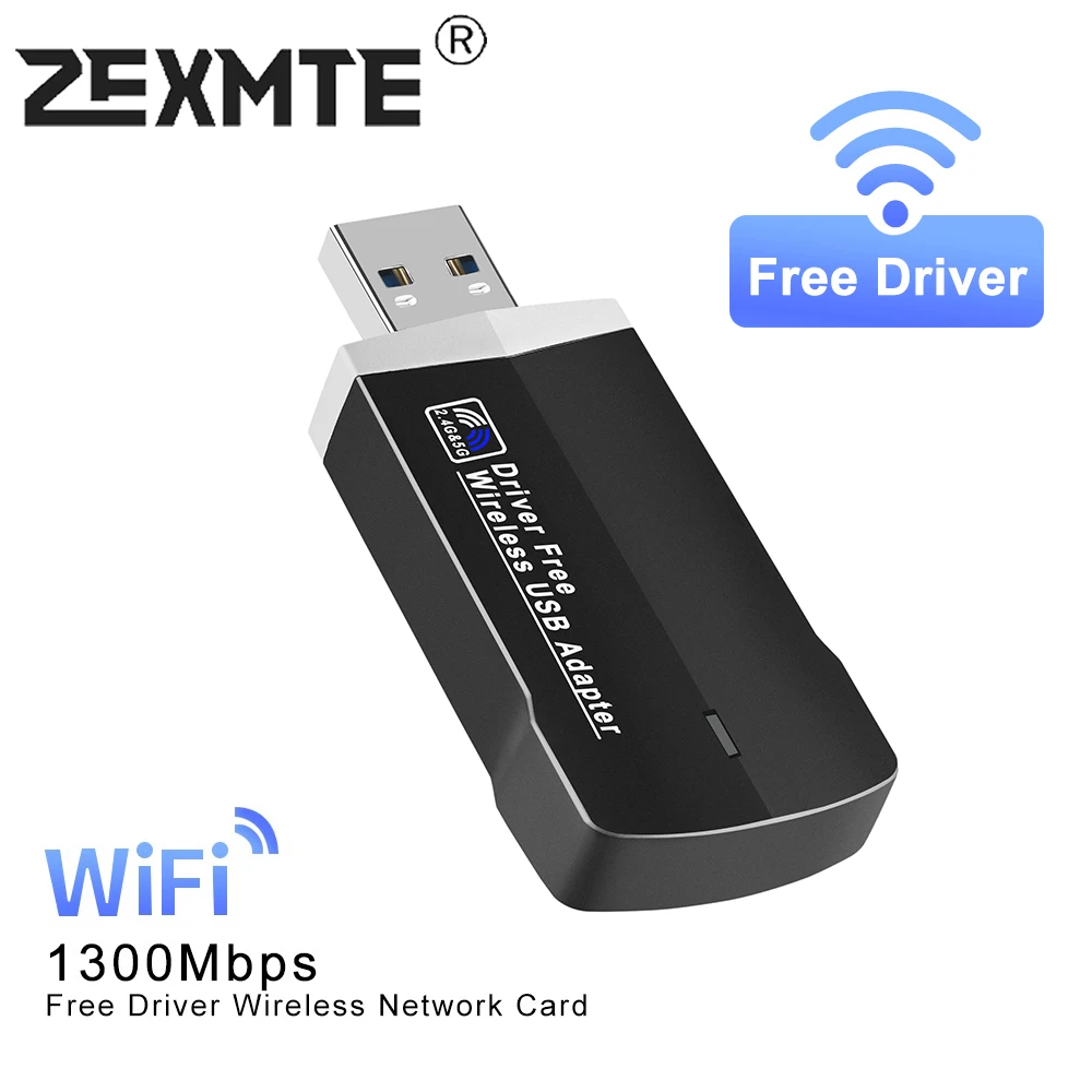 

Zexmte Wi-Fi беспроводная сетевая карта с бесплатным драйвером, USB 3,0, двухдиапазонный Адаптер 2,4G/5,8G, подключи и работай для ноутбука, ПК, мини Wi-Fi-к...