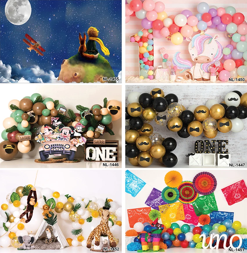 

Photography Background Boho Balloons Boy Girl 1st Birthday Party Cake Smash Portrait Decoration Backdrop Photo Studio