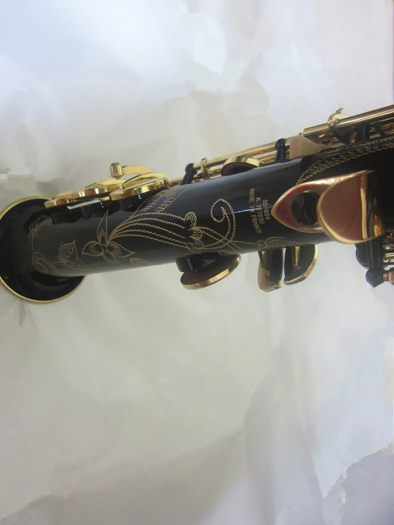 

High-end SS-R54 Straight Structure B-Tuned Soprano Saxophone Black Nickel Gold Key Professional-Grade Tone Sax Soprano