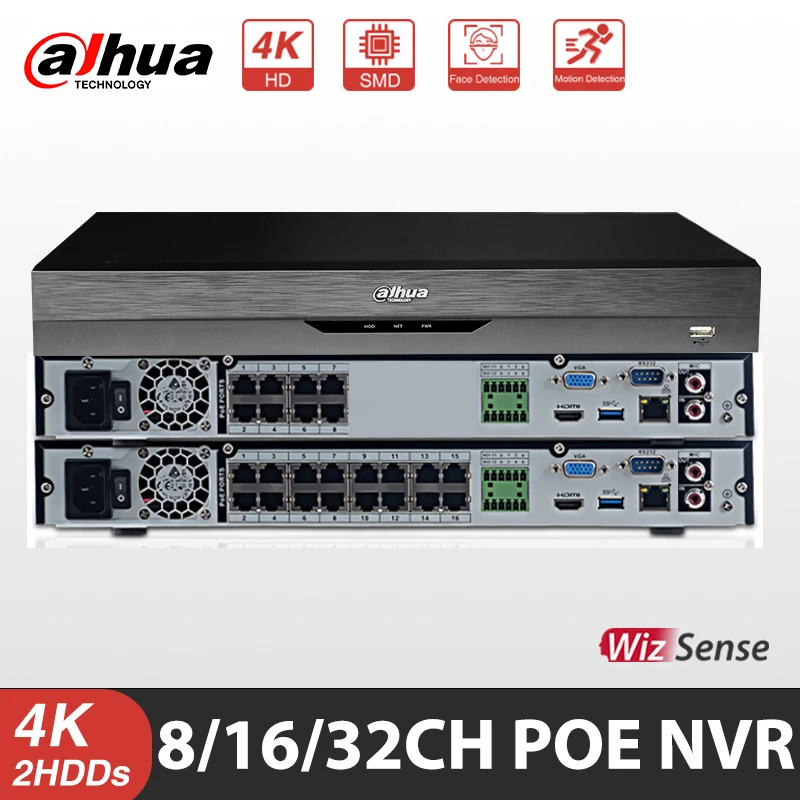 Оригинальный сетевой видеорегистратор Dahua NVR4208-8P-EI NVR4216-16P-EI NVR4232-16P-EI 8CH/16CH/32CH 1U 8/16PoE
