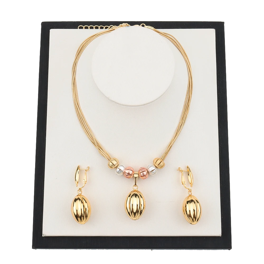 

Earrings for Women Fashion Dubai Jewelry Sets African Gold Color Luxury Fine Jewelry Wedding Party Holiday Gift