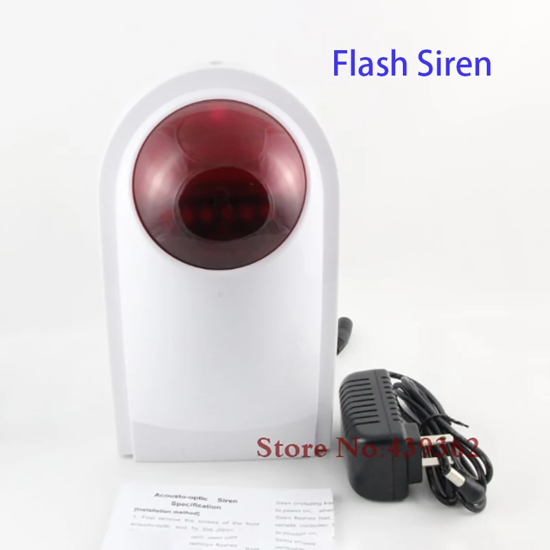 

Wireless 433MHz Outdoor Flash Siren Waterproof Strobe Horn with Built-in Battery for GSM Alarm G90B, S2W, S2G, G90E Smart Home