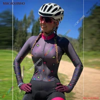 womens fashion long sleeve cycling triathlon skinsuit jersey sets bicycle clothing macaquinho ciclismo feminino 20d pad summer