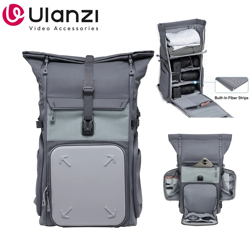 Ulanzi BP04 23L-27L Рюкзак с твердым корпусом для камеры путешествий на открытом воздухе