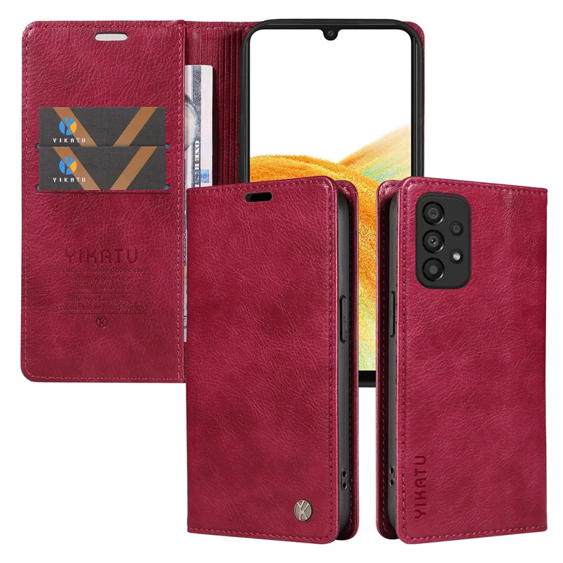 Новый стильный кожаный чехол-кошелек с магнитной застежкой для Samsung Galaxy A73