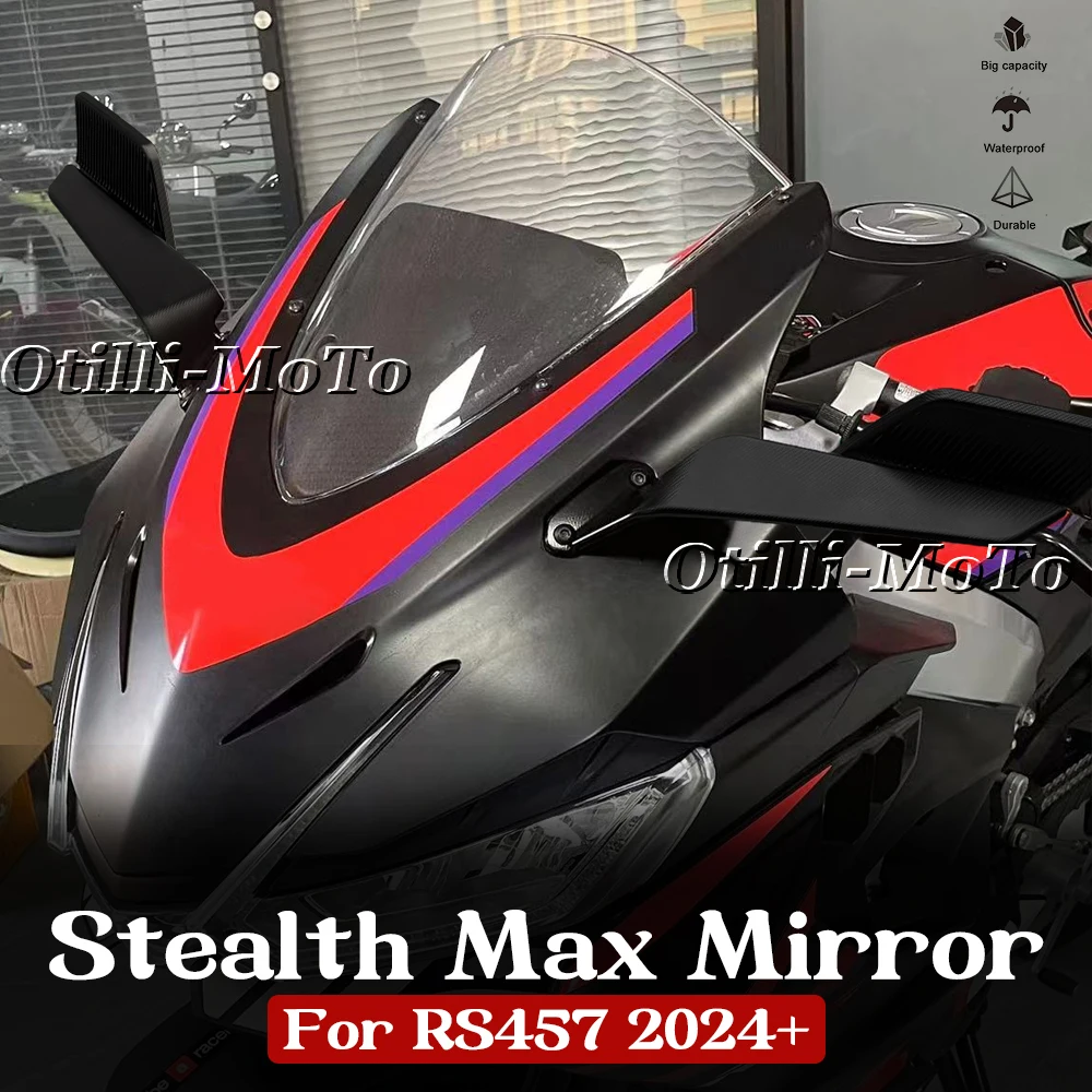 Фото Новое зеркало заднего вида для мотоцикла Aprilia RS457 2024-2026 Stealth Sport Winglet, регулируемые зеркала Stealth Max №5