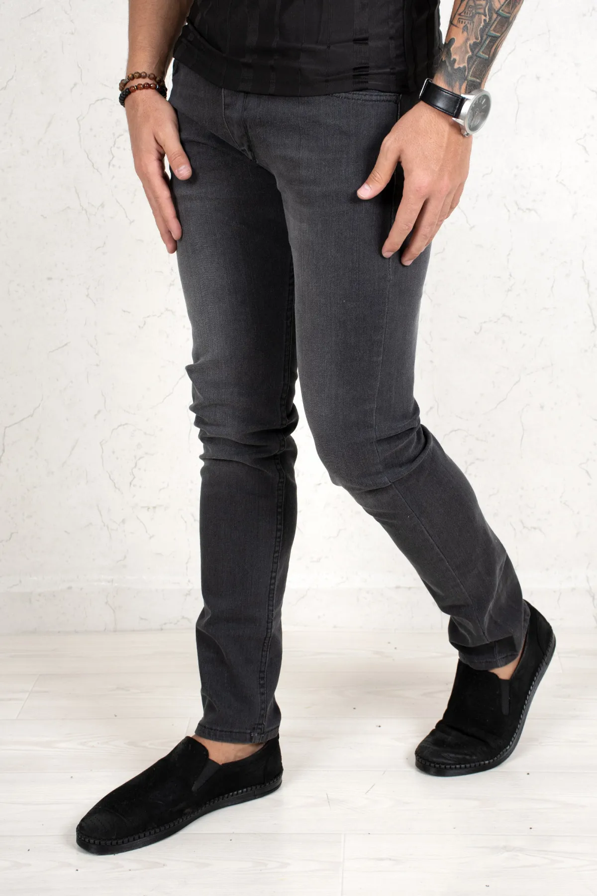 DeepSEA enzyme painting pipe leg men jeans 1901993