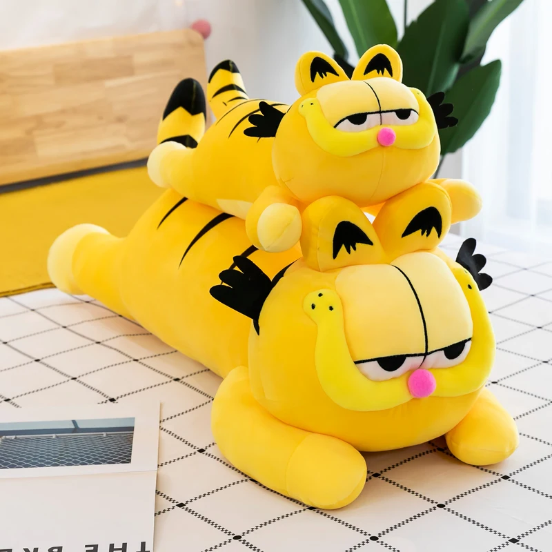 100cm Cute Soft Lying Down Garfield Plush Toys Office Nap Stuffed Animal Pillow Home Comfort Cushion Gift Doll for Kids Girl