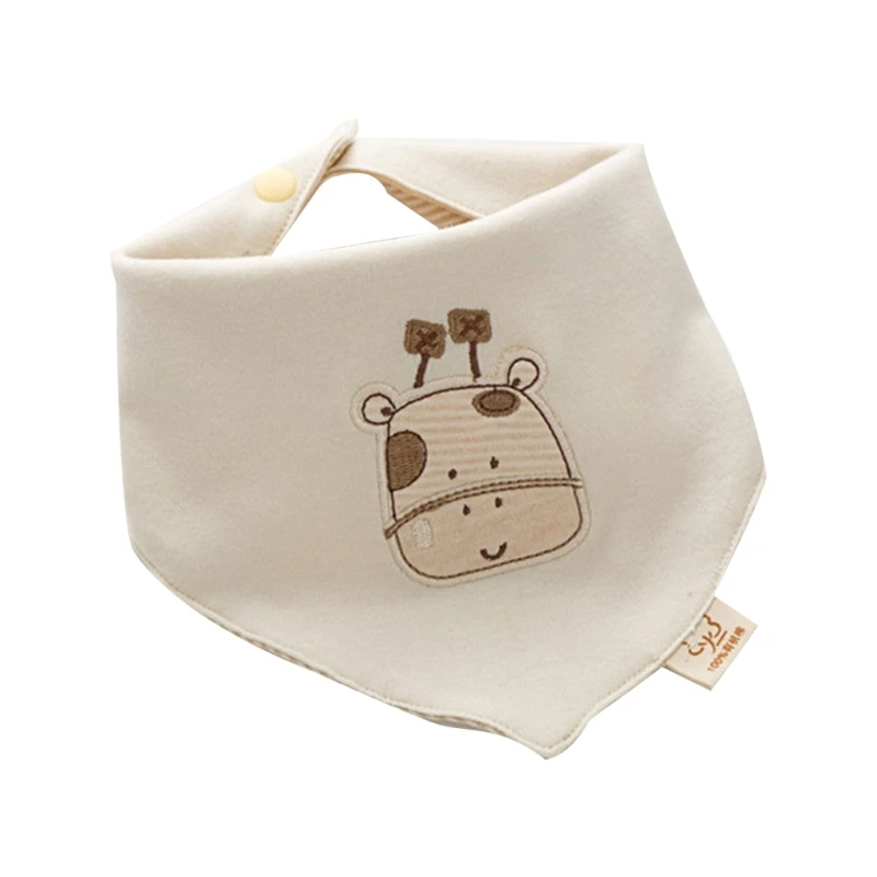 

N80C Cotton Baby Drool Bib Animal Prints Triangle Scarf Comfortable Drooling Teething Burp Cloth Breathable Saliva Towel