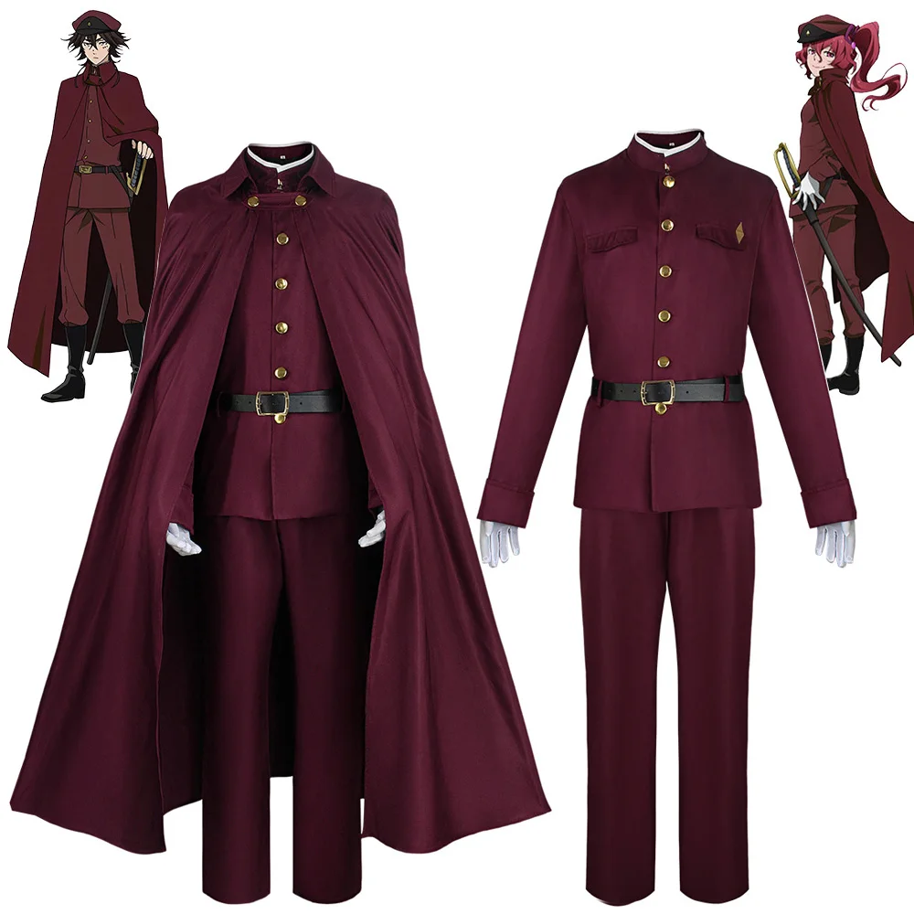 

Anime Bungou Stray Dogs Cosplay Costume Tetchou Suehiro Teruko Okura Cosplay Red Wig Halloween Party Clothes for Women Men