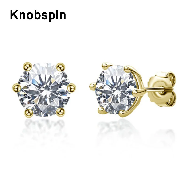

Knobspin Real 100% 925 Sterling Silver New Luxury 1 Carat Classic Moissanite Love For Women Earrings Fashion Fine Jewelry Gifts